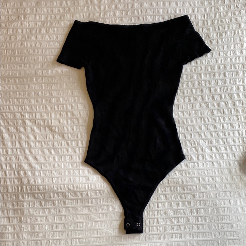 Black Off-Shoulder Bodysuit